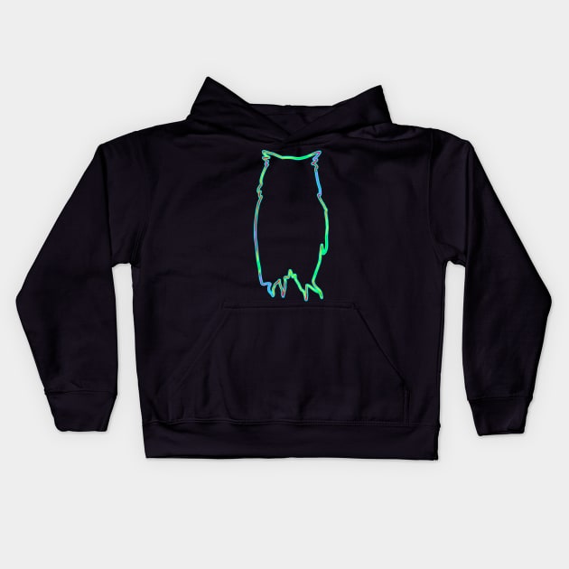 Neon owl Kids Hoodie by Gavlart